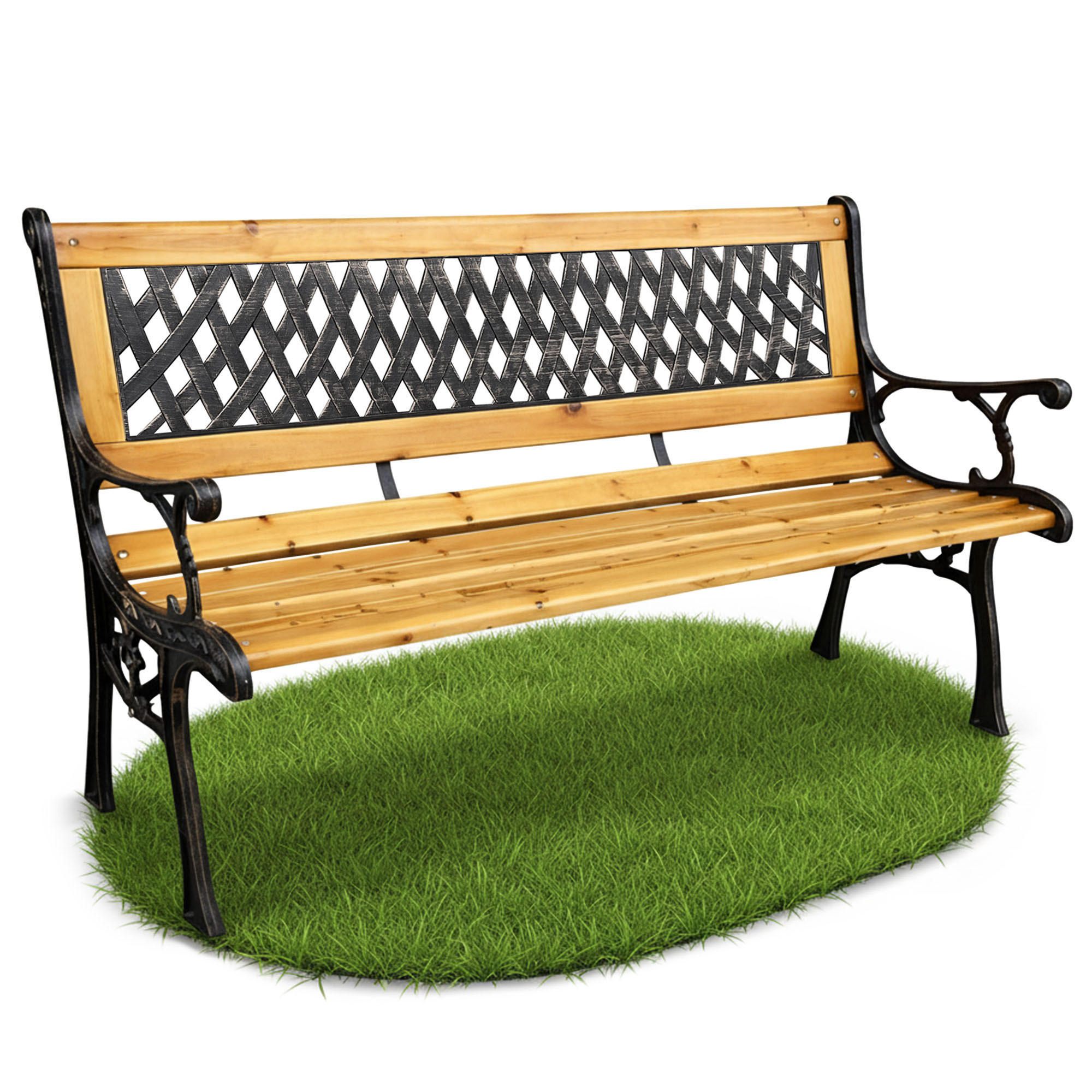 GARTENBANK MIRT Schwarz 125 x 73 x 52 cm - Braun, Holz/Metall (125/73/52cm) - Akord