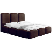 POLSTERBETT Harmony mit Bettkasten, Dunkelbraun Boucle 120x200 cm - Birkefarben/Dunkelbraun, Holzwerkstoff/Kunststoff (120/200cm) - WFL GROUP