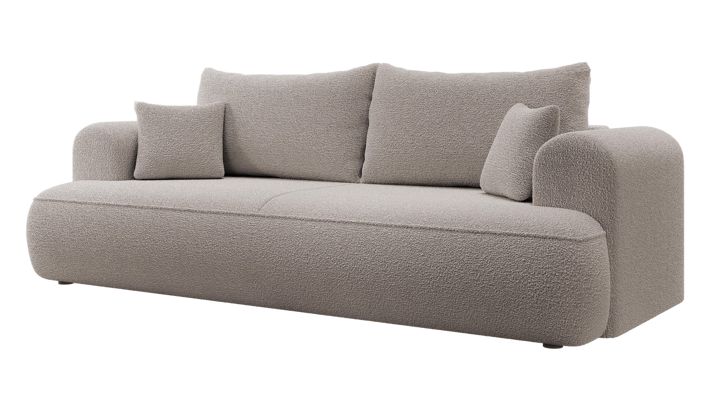 SCHLAFSOFA Ovo Dunkelbeige Boucle - Sandfarben, Textil (250/93/110cm) - Selsey