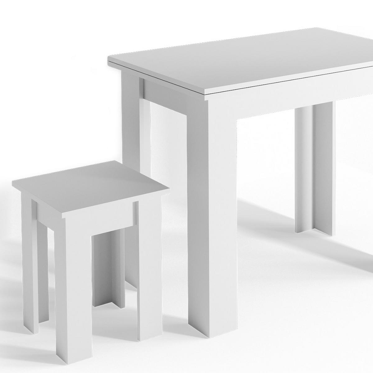 JÍDELNÍ STŮL SE ŽIDLÍ Roman Bílá - bílá, kompozitní dřevo (90/76.6/60cm) - Vicco