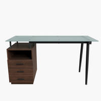 SCHREIBTISCH Braun 130/50/75 cm mit Glasplatte 3 Schubladen und offenem Fach - Braun, Metall (50/130/75cm) - PANGIVO