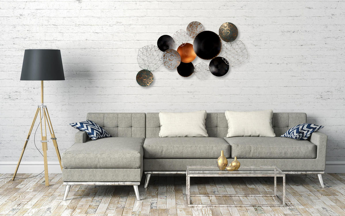 WANDDEKO Blau 125/64 cm - Blau, Metall (5.05/64/7cm) - KUNSTLOFT