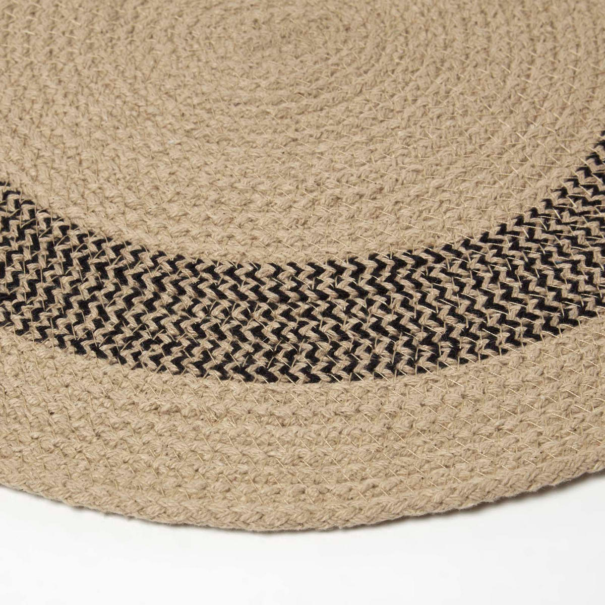TISCHSET rund im 4er-Set 40 cm, schwarz-natur aus Baumwolle - Schwarz/Braun, Textil (40/40cm) - Homescapes