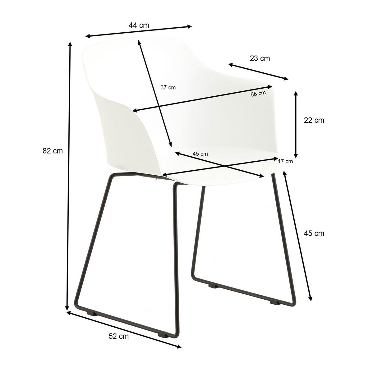GARTENSTÜHLE FORO 4er-Set weiß - Weiß, Textil (58/82/52cm) - IDIMEX
