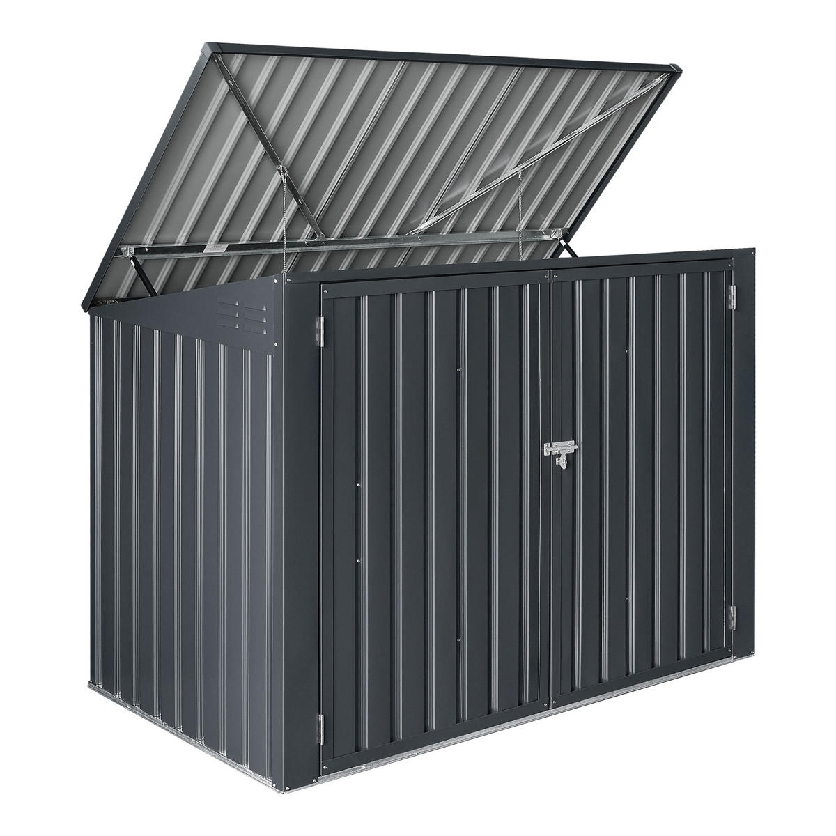 MÜLLTONNENBOX Grebin - Dunkelgrau, Metall (173/131/101cm) - [en.casa]