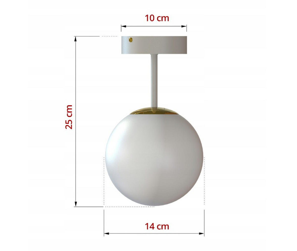 DECKENLEUCHTE ECRU II - Beige/Goldfarben, Glas/Metall (14/14/25cm) - kiki design