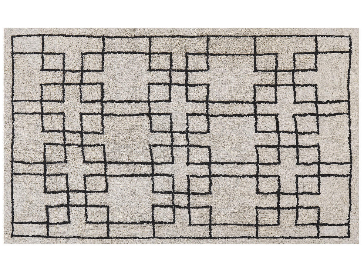 KURZFLOR-TEPPICH Turhal 200/140 cm - Beige, Textil (140/200cm) - Beliani