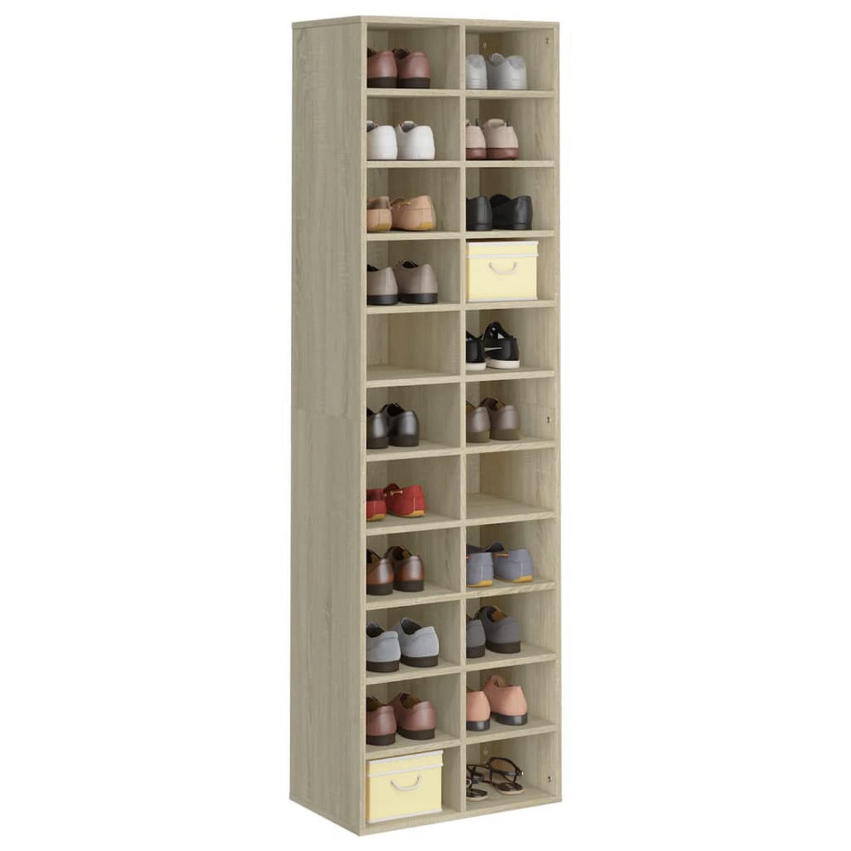 SCHUHSCHRANK Emmendingen 54/34/183 cm - Braun, Holzwerkstoff (54/183/34cm) - Nettlife