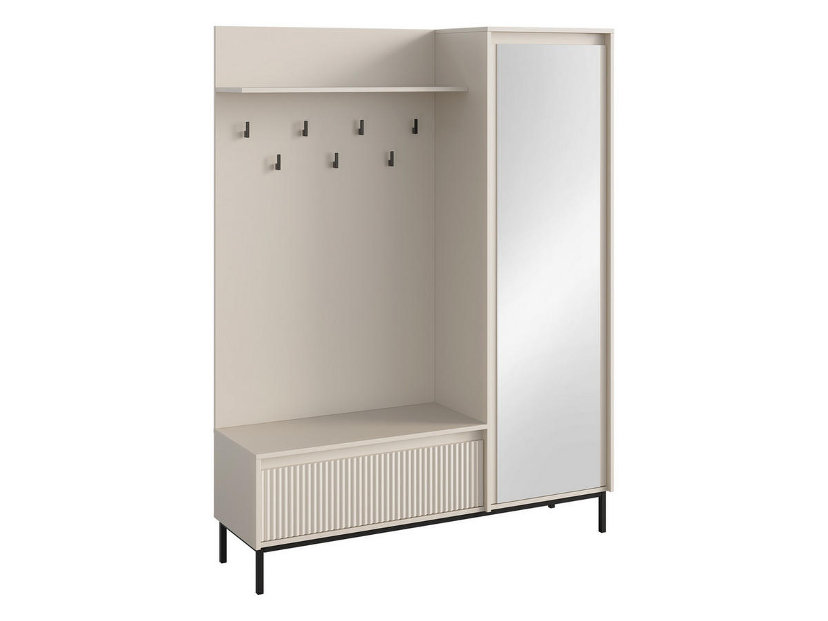 GARDEROBE-SET Ozmi 1D1K - Kaschmir/Schwarz, Holzwerkstoff/Metall (135/180/40cm) - MIRJAN24