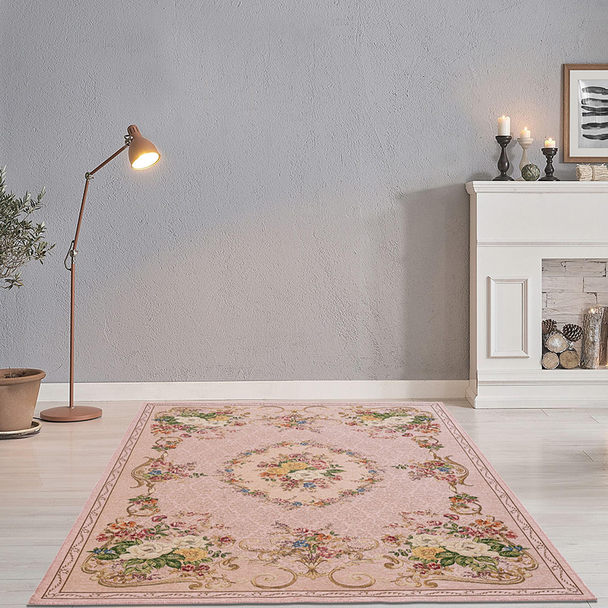FLACHWEBTEPPICH Flomi Florence 160x230 cm - Rosa, Textil (160/230cm) - THEKO