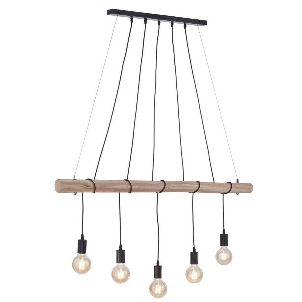 HÄNGELEUCHTE Holzoptik Schwarz - Schwarz, Holz (120/8/120cm)