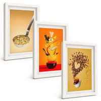 BILDER SET 3er Set - 20x30 cm Weißer Rahmen - Küchenthemen - Weiß, Kunststoff (20/30cm) - TULUP