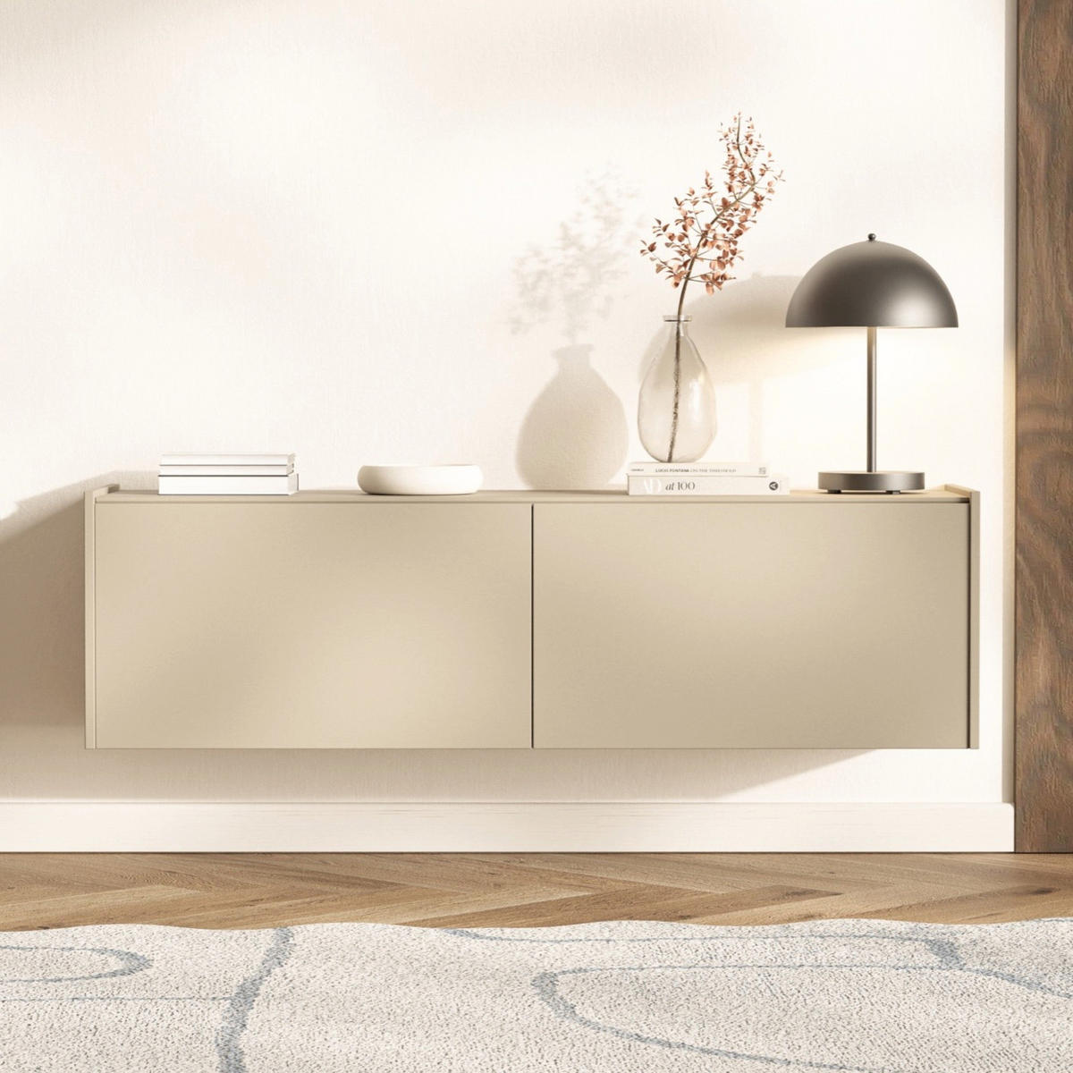 TV-LOWBOARD Magro 2-türig hängend oder stehend, Kaschmirgrau, 140 cm - Taupe, Holzwerkstoff (140/46.2/39cm) - Selsey