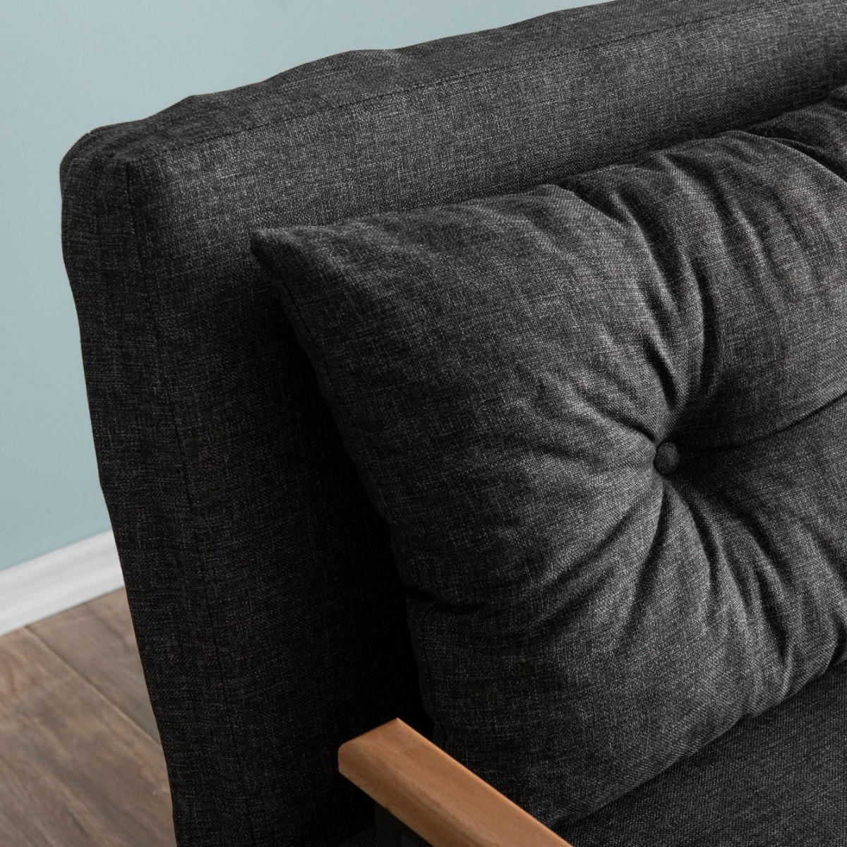 SCHLAFSOFA für 2 Personen mit Stoffbezug und Metallfüßen 133/50/41 cm - Dunkelgrau, Metall (50/41/133cm) - Calicosy
