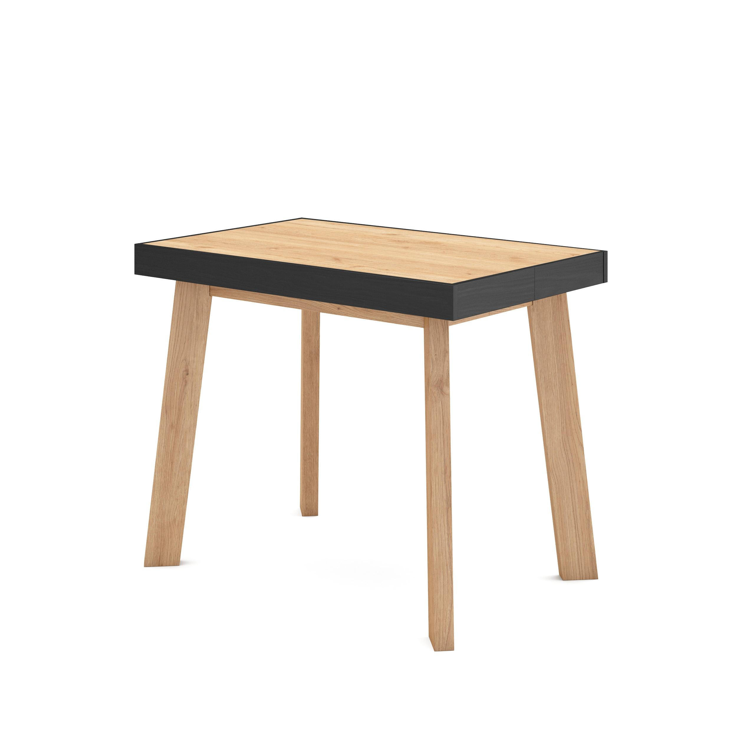 Skraut Home Konsolentisch Eiche, Schwarz 180x73x90 cm