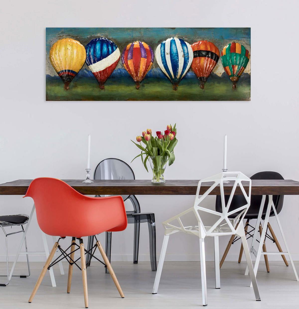 METALLBILD Bunt 144/44 cm - Blau/Multicolor, Metall (7.9/44cm) - KUNSTLOFT