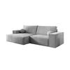 ECKSOFA NEPTUN 255/148 in Cord Hellgrau links - Hellgrau, Holz/Holzwerkstoff (255/148cm) - Deine Möbel 24