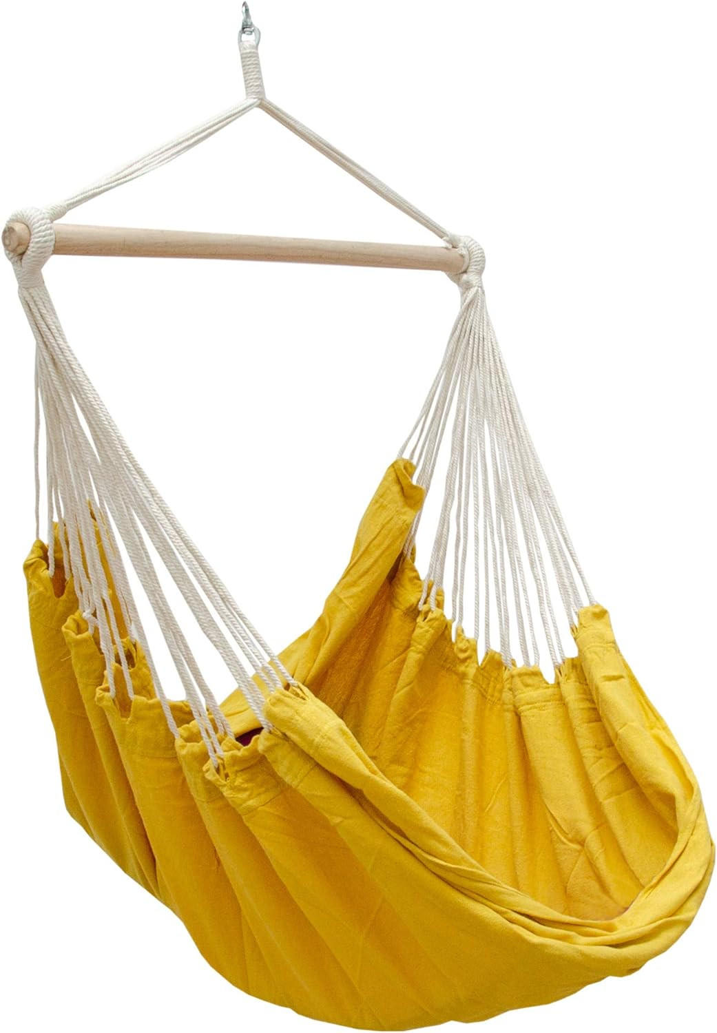 XXL HÄNGESESSEL 185/130 cm Belastbar bis 150 kg Gelb - Gelb, Textil (130/155/185cm) - Amanka