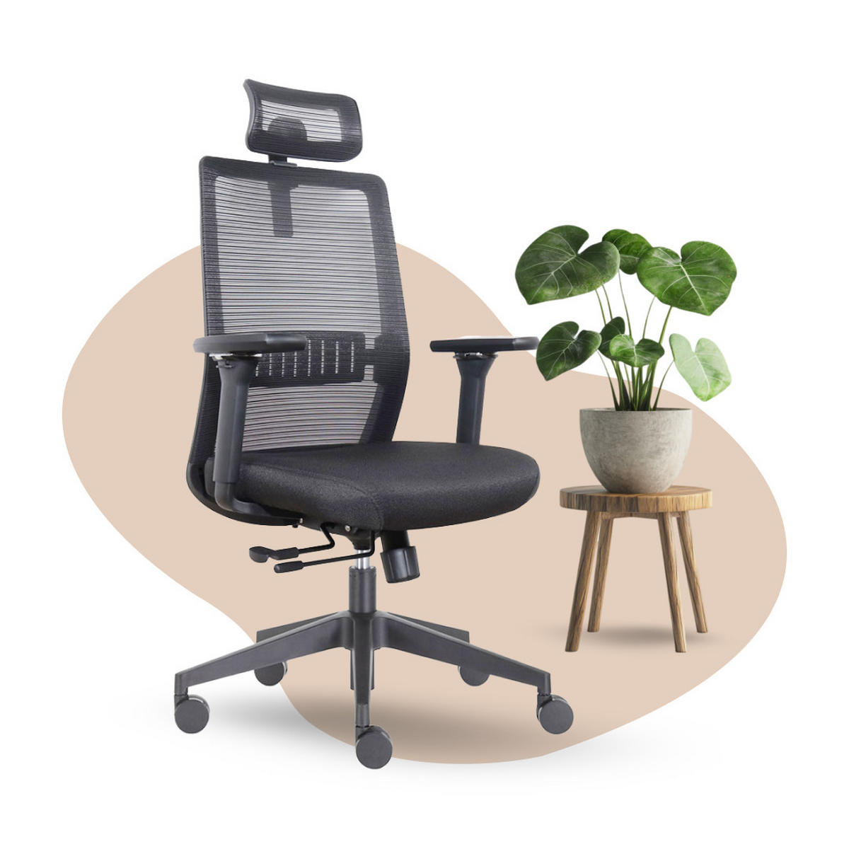 BÜROSTUHL Napoli Deluxe 4D - NEN-EN 1335 - Schwarz - Schwarz, Textil (70/118/62cm) - Sedero