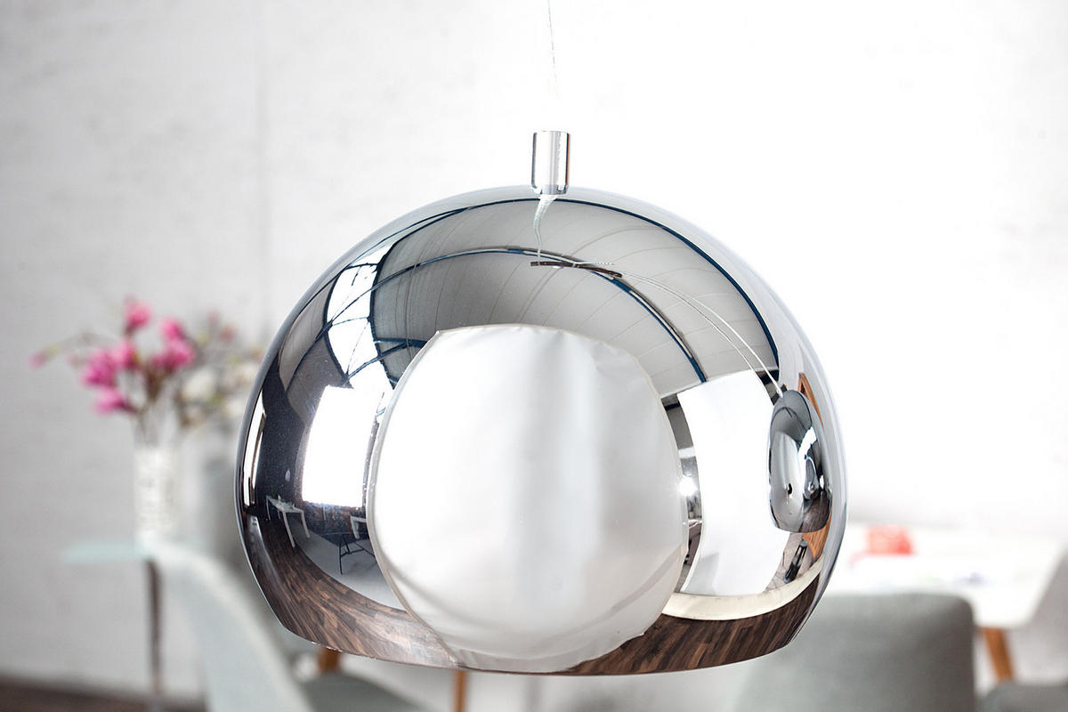 HÄNGELEUCHTE CHROMAGON Metall Silber 20 cm - Silberfarben, Metall (20/20/14cm) - riess-ambiente