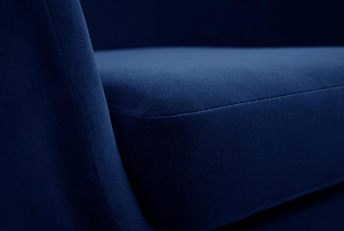 SESSEL SEDUTA, Modern Polstersessel Loungesessel, Velours-Stoff Blau - Blau, Holz/Metall (72.5/101.5/83cm) - MASSENO