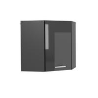 ROHOVÝ VĚŠÁK NA STĚNU R-Line Antracitový vysoký lesk - antracitová/vysoce lesklá černá, kompozitní dřevo (57/60/34.1cm) - Vicco