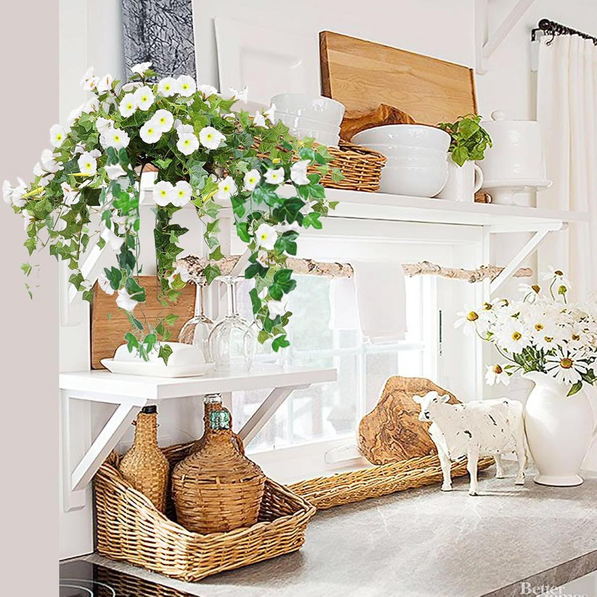 KUNSTBLUME 2 Stück Kunstblumen Veilchen Hängend - Pink, Kunststoff (75cm) - Kaket