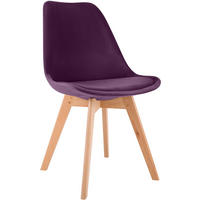 STUHL Samt Lila - Eukalyptusholzfarben/Lila, Holz/Textil (49/83/50cm) - CLP