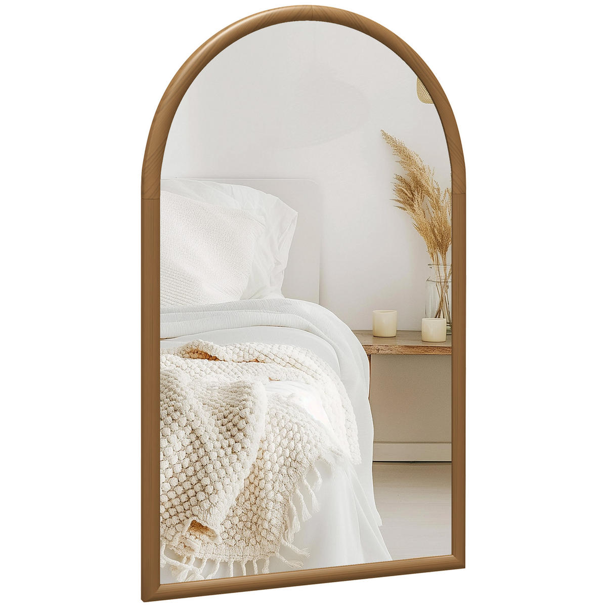 WANDSPIEGEL DE-14272 mit Holzrahmen 110x65 cm Dunkelbraun - Braun, Glas (65/110/3.5cm) - ComfortXL