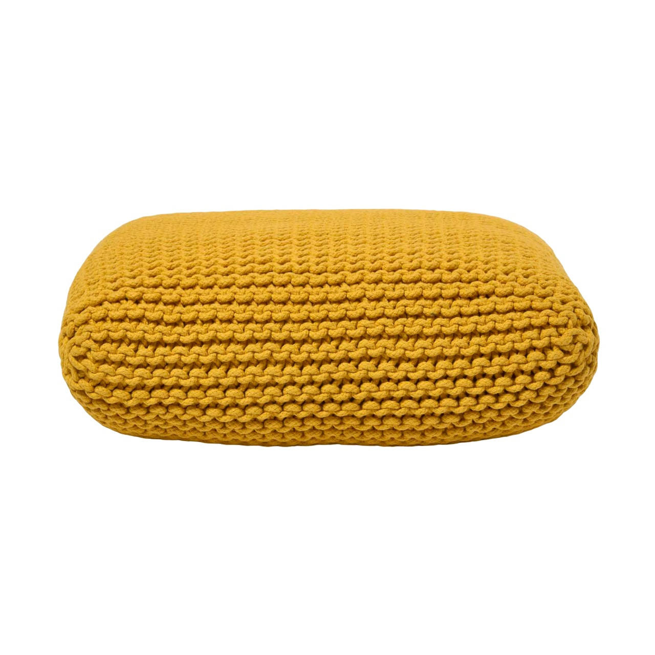STRICK-POUF senfgelb, Bodenkissen 70/70/20 cm - Gelb, Textil (70/20/70cm) - Homescapes