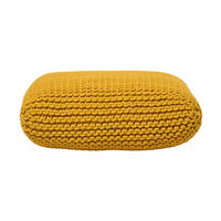 STRICK-POUF senfgelb, Bodenkissen 70/70/20 cm - Gelb, Textil (70/20/70cm) - Homescapes
