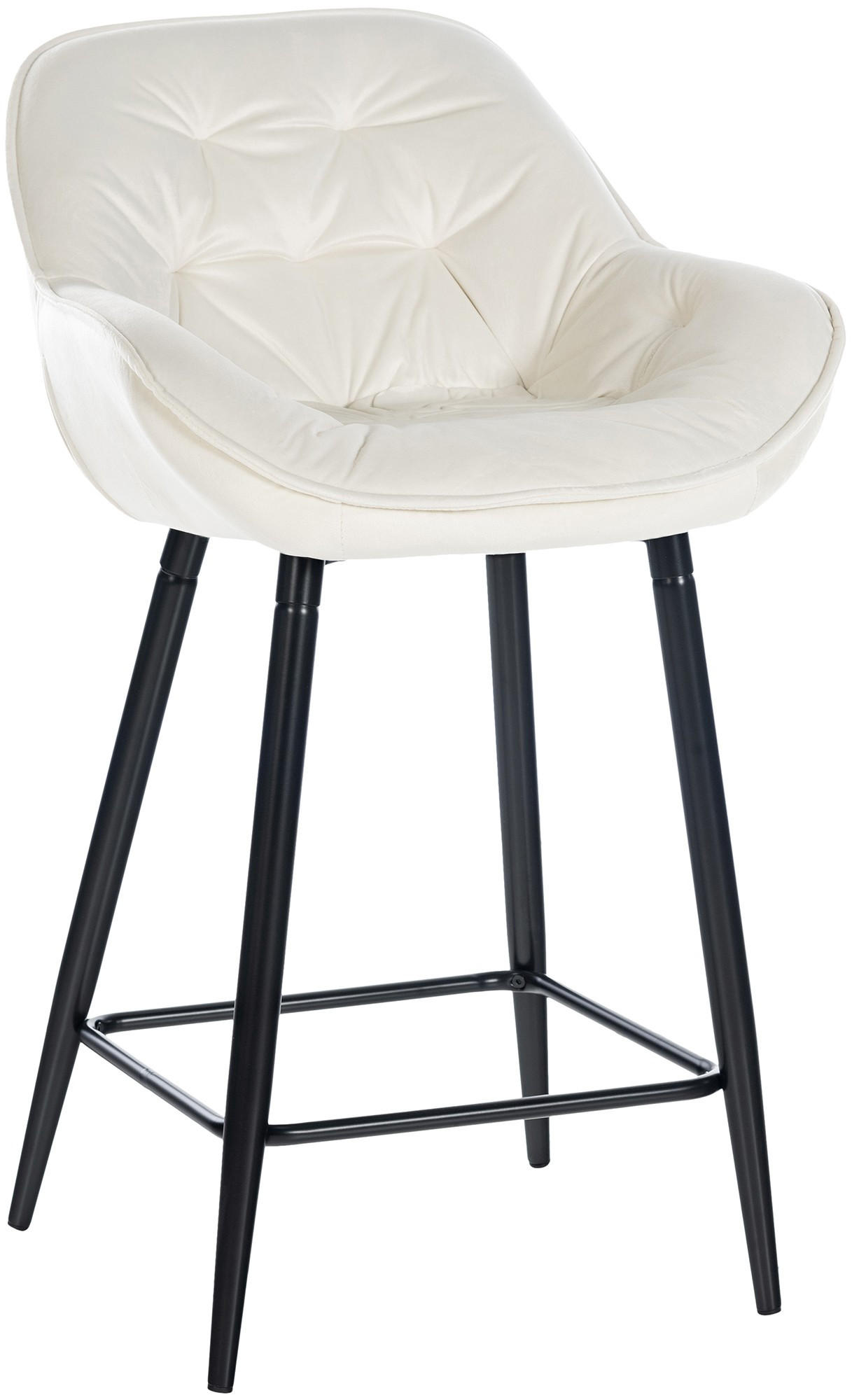 BARHOCKER Samt creme - Creme, Textil/Metall (54/93.5/57.5cm) - CLP