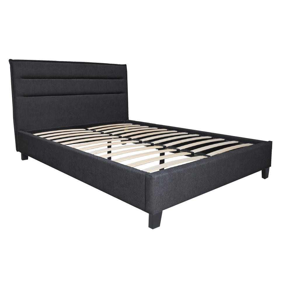 BETT LACANAU mit Lattenrost /140x190 - Dunkelgrau - Dunkelgrau, Holzwerkstoff (140/190cm) - Weber Industries