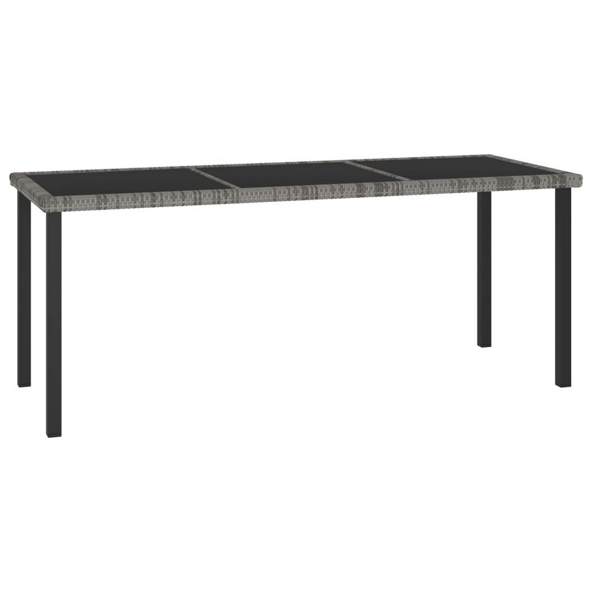 GARTEN-ESSGRUPPE VV Poly Rattan Grau - Grau, Kunststoff/Textil - vidaXL