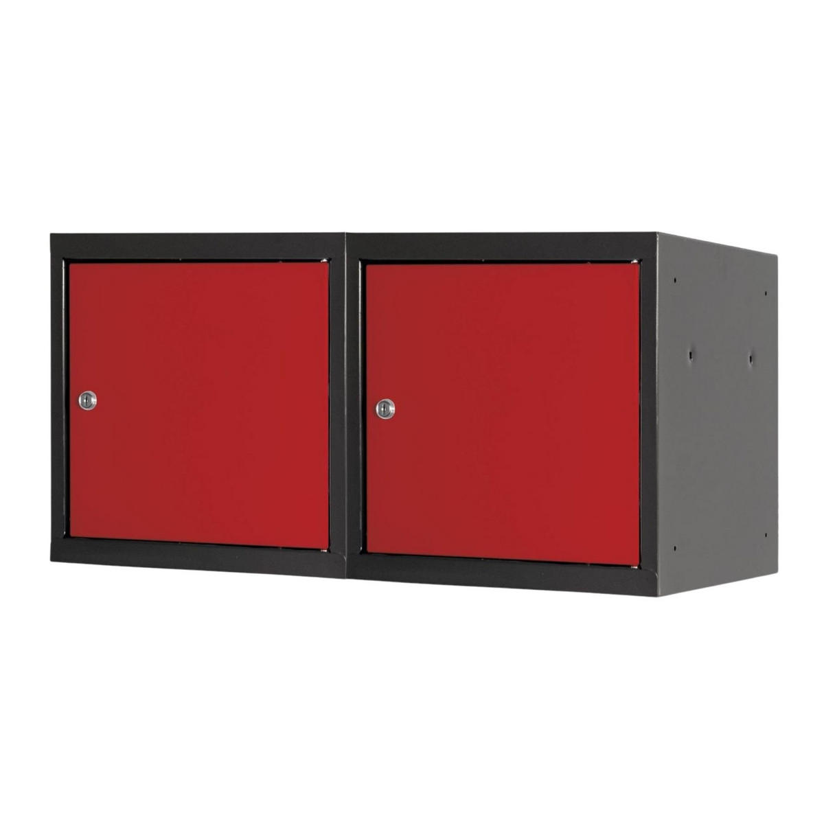 SCHLIESSFACHWÜRFEL 2x Blocky mit Zylinderschloss + 2 Schlüssel 40x40x40cm Anthrazit/Verkehrsrot - Anthrazit/Rot, Metall (40/40/40cm) - PROREGAL