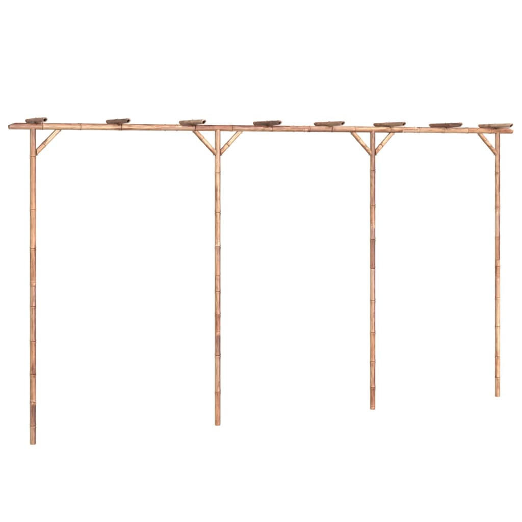 PERGOLA aus Holz BAMBO | 3,85x2m Bambus | Rankhilfe Pergola - Braun, Holz (385/205/40cm) - DELUKE