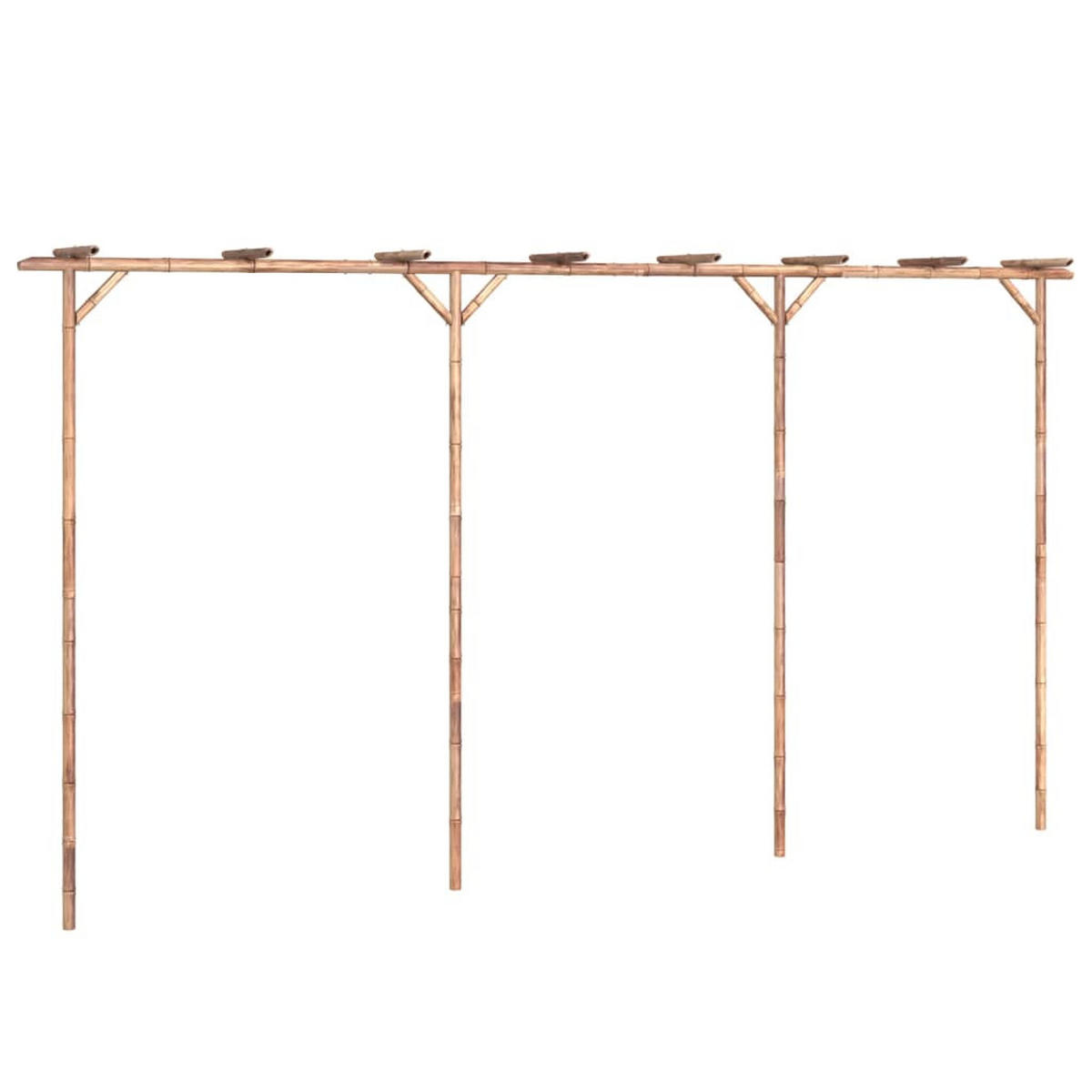 PERGOLA aus Holz BAMBO | 3,85x2m Bambus | Rankhilfe Pergola - Braun, Holz (385/205/40cm) - DELUKE