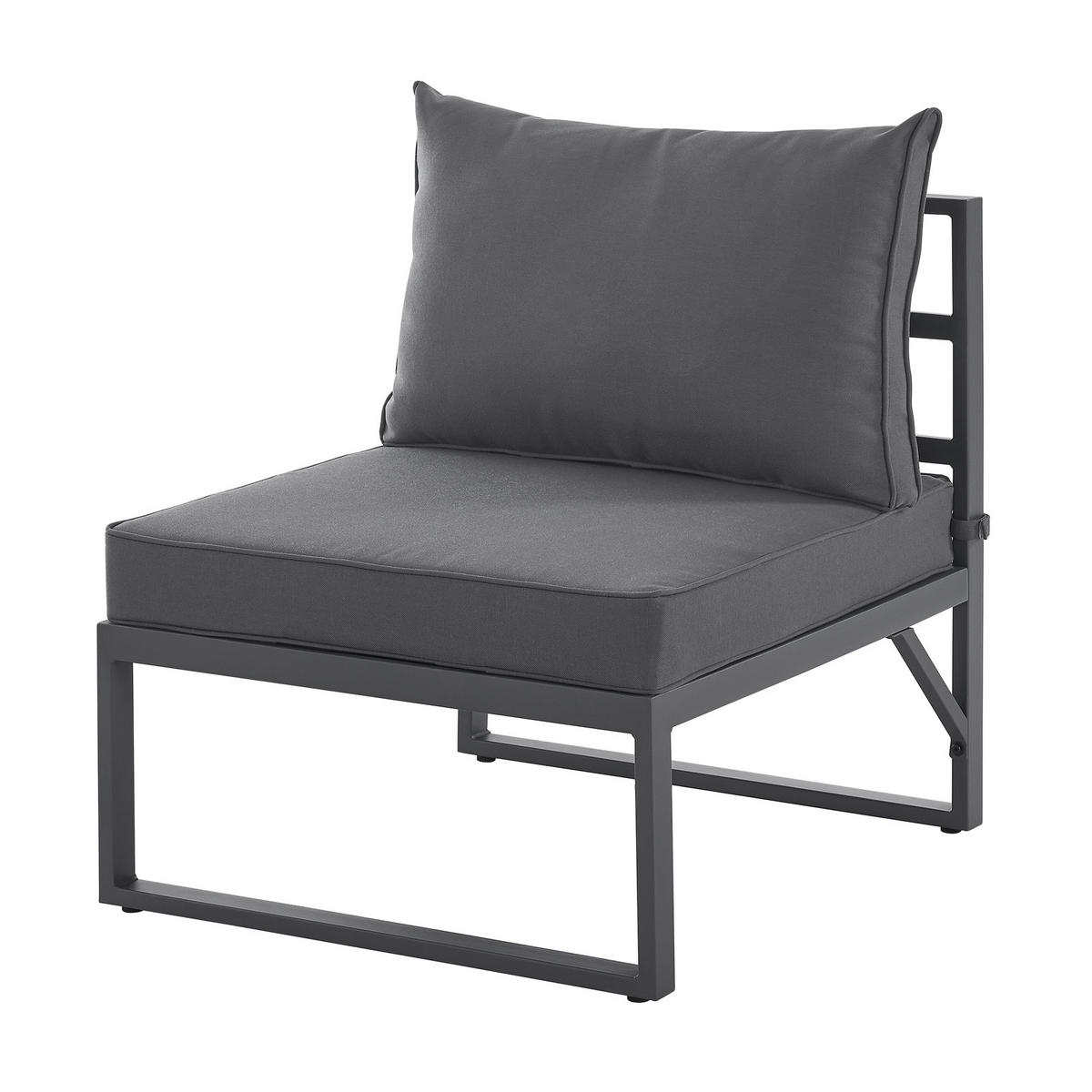 GARTENLOUNGE Maui Grau - Dunkelgrau/Grau, Metall - SVITA