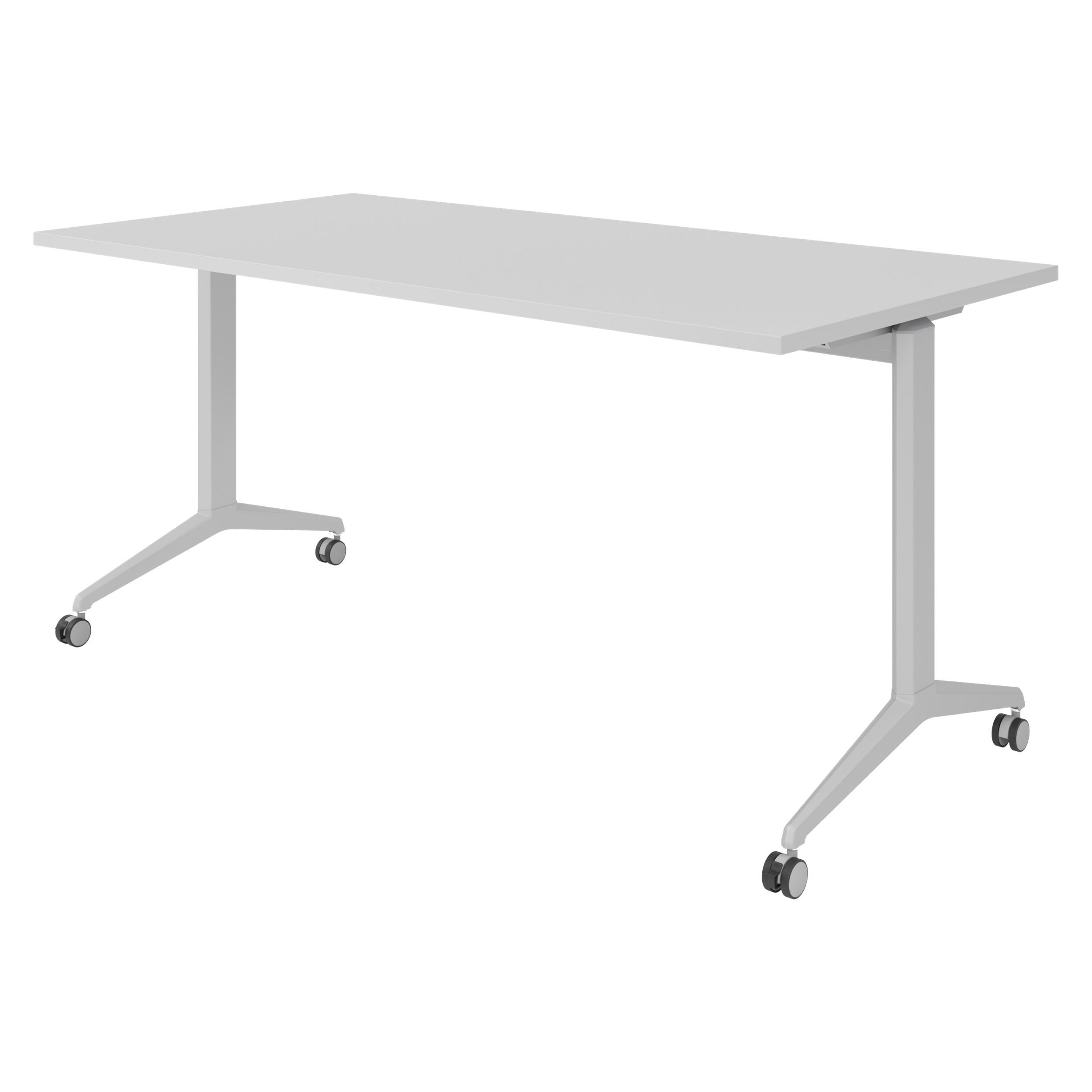 SEMINARTISCH klappbar & fahrbar 80/160/75 cm in Grau/Silberfarben - Silberfarben/Grau, Holzwerkstoff (80/160/75cm) - bümö