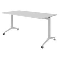 SEMINARTISCH klappbar & fahrbar 80/160/75 cm in Grau/Silberfarben - Silberfarben/Grau, Holzwerkstoff (80/160/75cm) - bümö