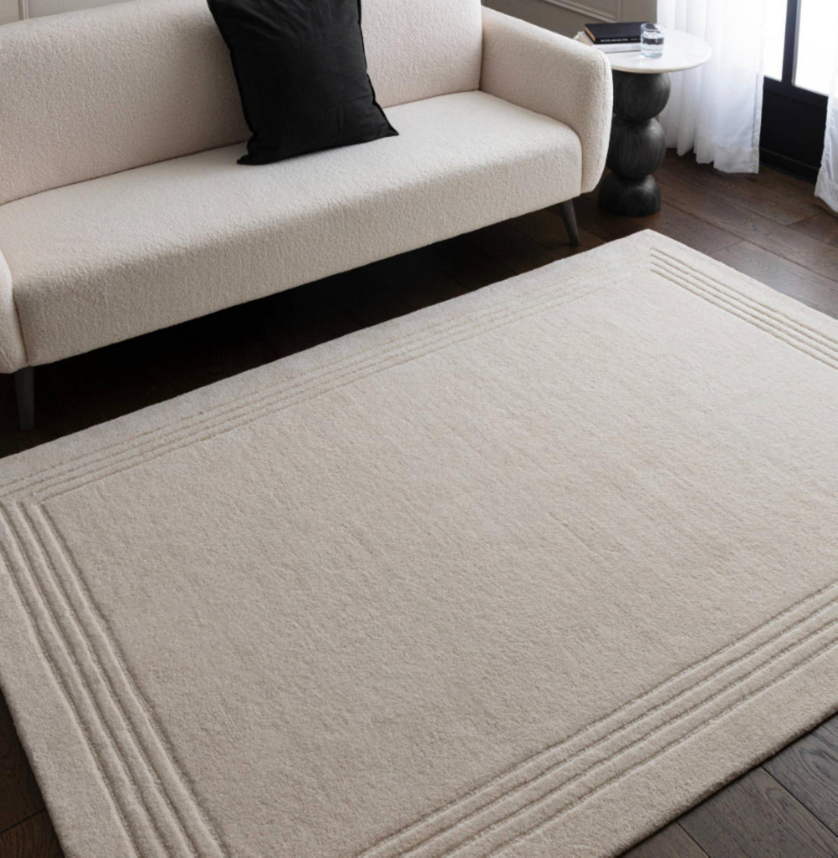 TEPPICH modern reine Wolle LORO Weiß 120 x 170 cm - Weiß, Naturmaterialien (120/170cm) - Novatrend