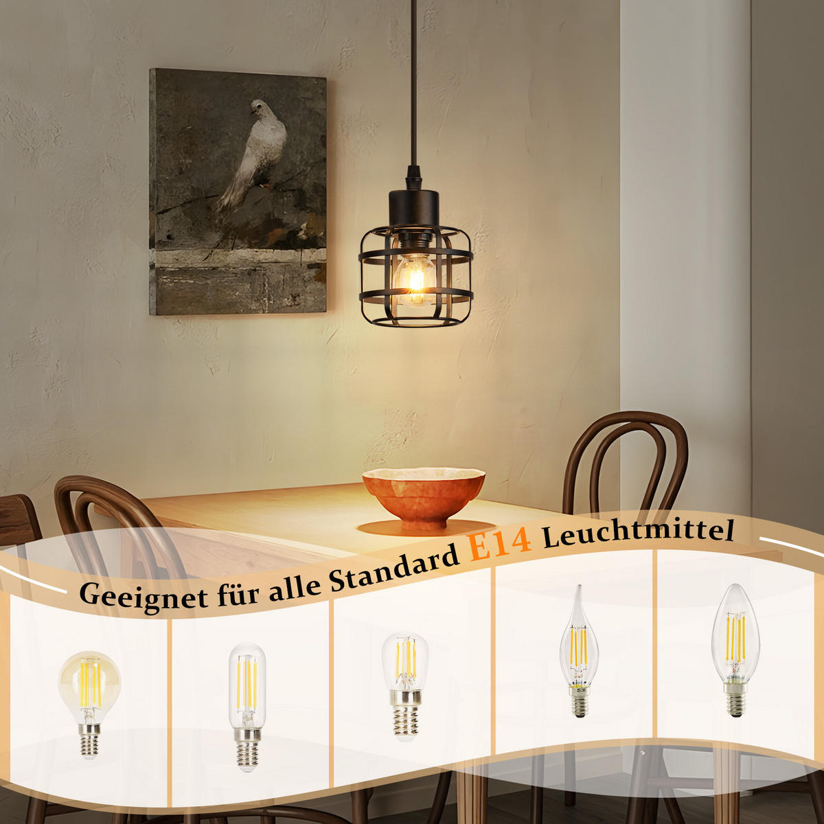 PENDELLEUCHTE Maxwell 10/10/140 cm - Schwarz, Metall (10/10/140cm) - ZMH