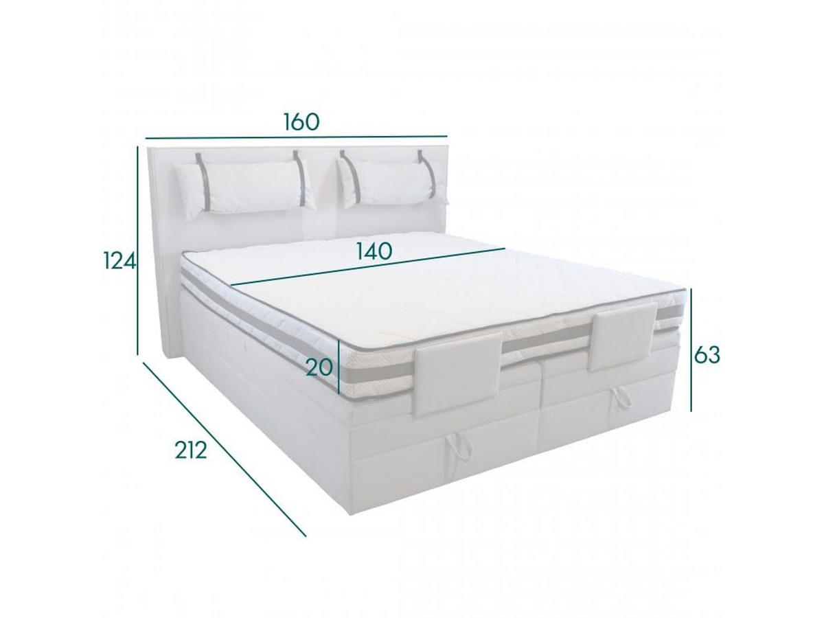 BOXSPRINGBETT 140x200 cm, PORTO, Bett mit elektrisch verstellbarem Lattenrost, Loser Matratze, Beige - Beige, Holz/Kunststoff (140/200cm) - Trada