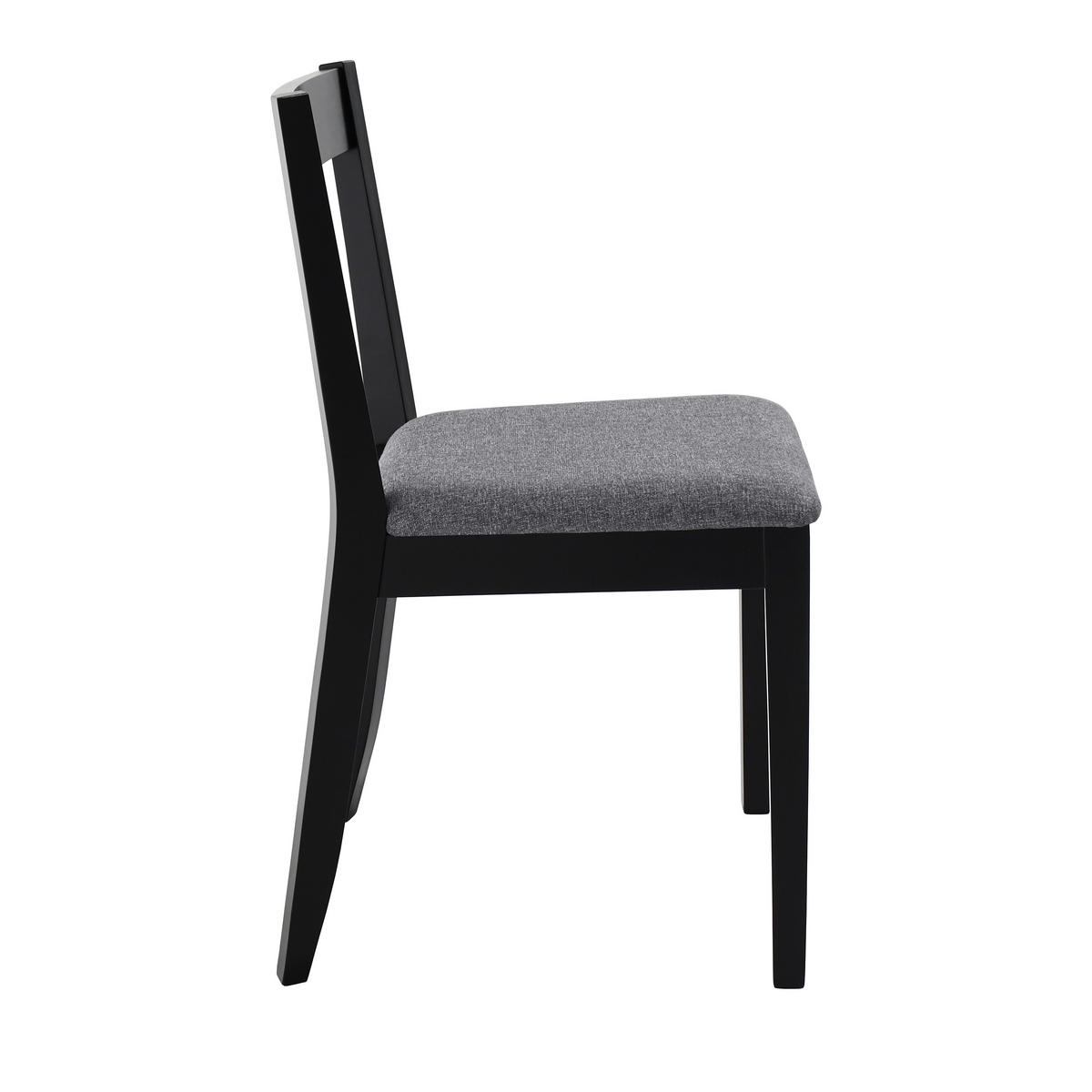 STUHL Moden mit schwarzen Holzbeinen, Polsterstuhl, Dunkelgrau - Dunkelgrau/Schwarz, Holz (45/84/45cm) - Beautysofa