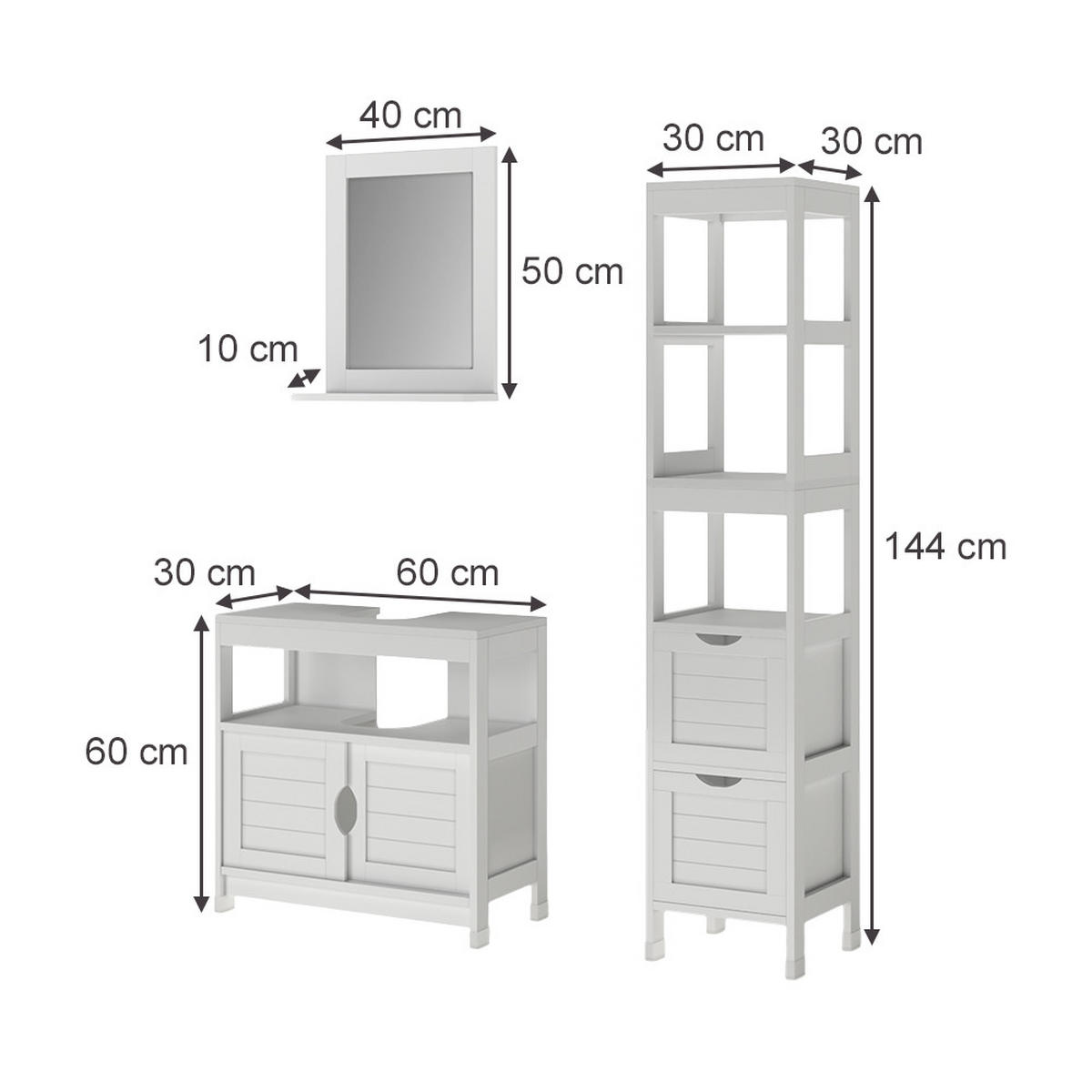 KOUPELNOVÝ NÁBYTEK Vilda Bílá - bílá, kompozitní dřevo (60/60/30cm) - Vicco