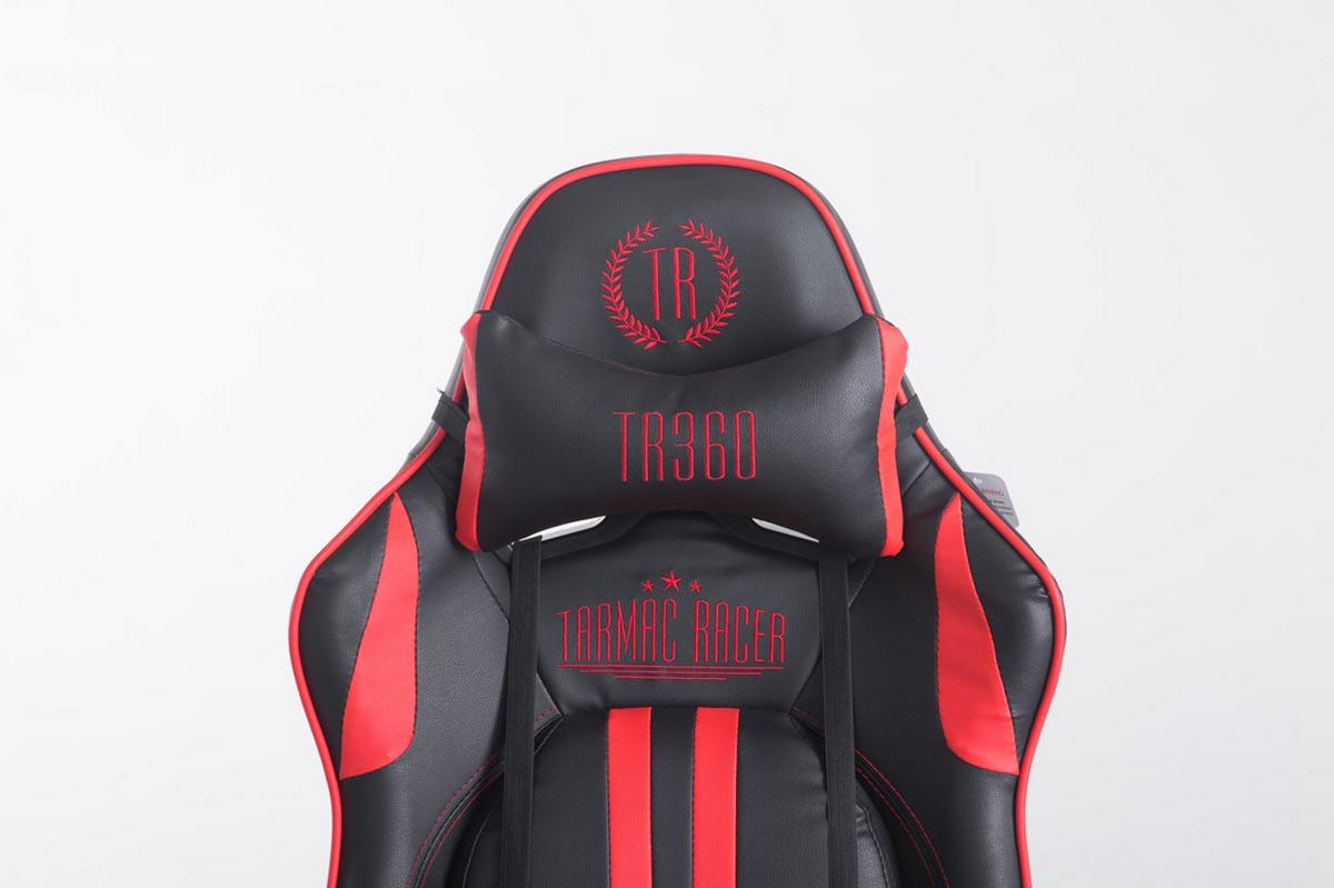 GAMINGSTUHL Limitless-2, Kunstleder mit Fußablage Schwarz/Rot - Rot, Textil/Metall (70/135/58cm) - TPFLiving