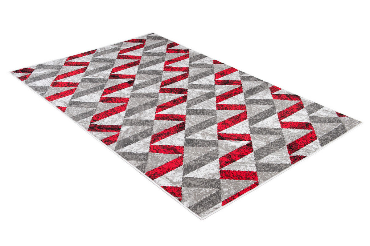 TEPPICH MAYA Rot Geometrisch Streifen Meliert 80/150 cm - Rot, Textil (80/150cm) - Tapiso
