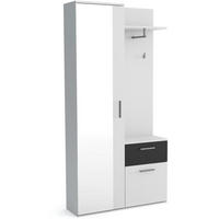GARDEROBE Justin 97/196/30 weiß+schwarz - Weiß, Holzwerkstoff/Kunststoff (97/196/30cm) - Beautysofa