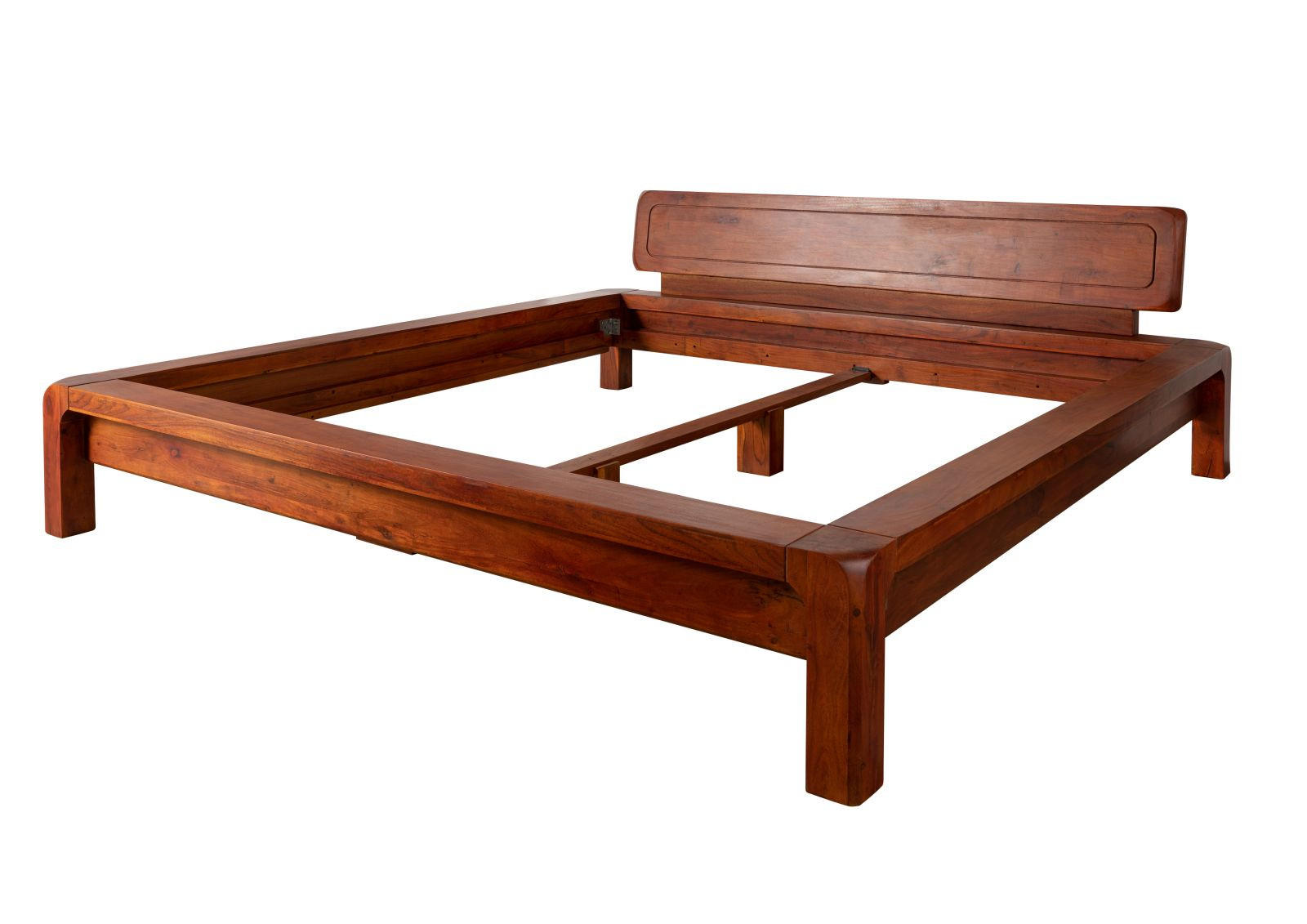 BETT Massivholz Akazie 160 x 200 x 80 hellbraun BUENO #022 - Braun, Holz (160/200cm) - Massivmoebel24
