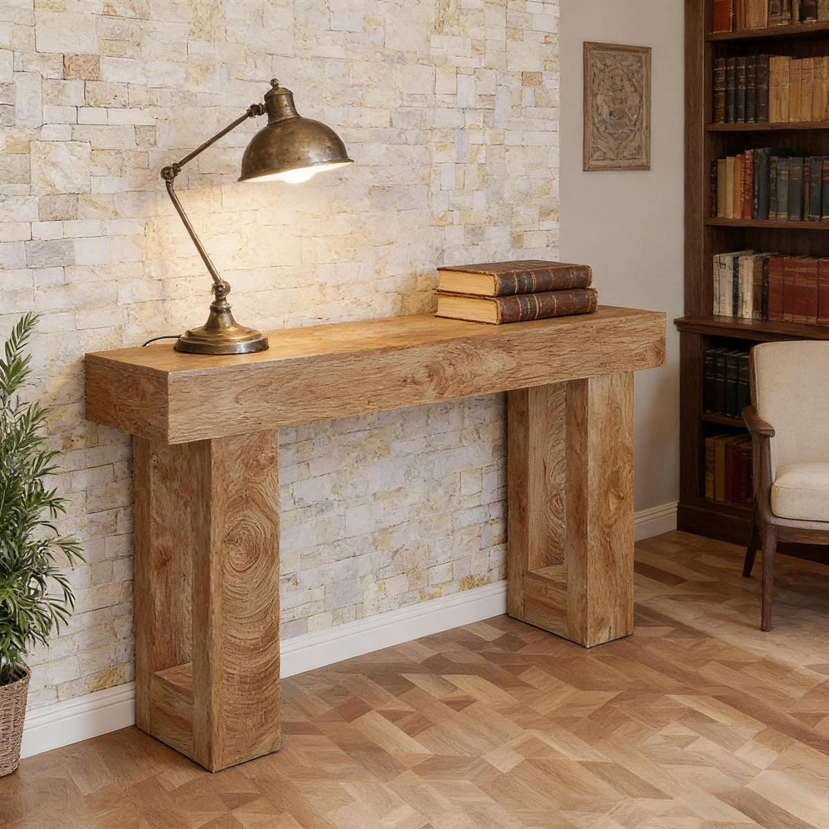 KONSOLENTISCH Braun 160/35/85 cm - Braun, Holz (35/160/85cm) - PANGIVO